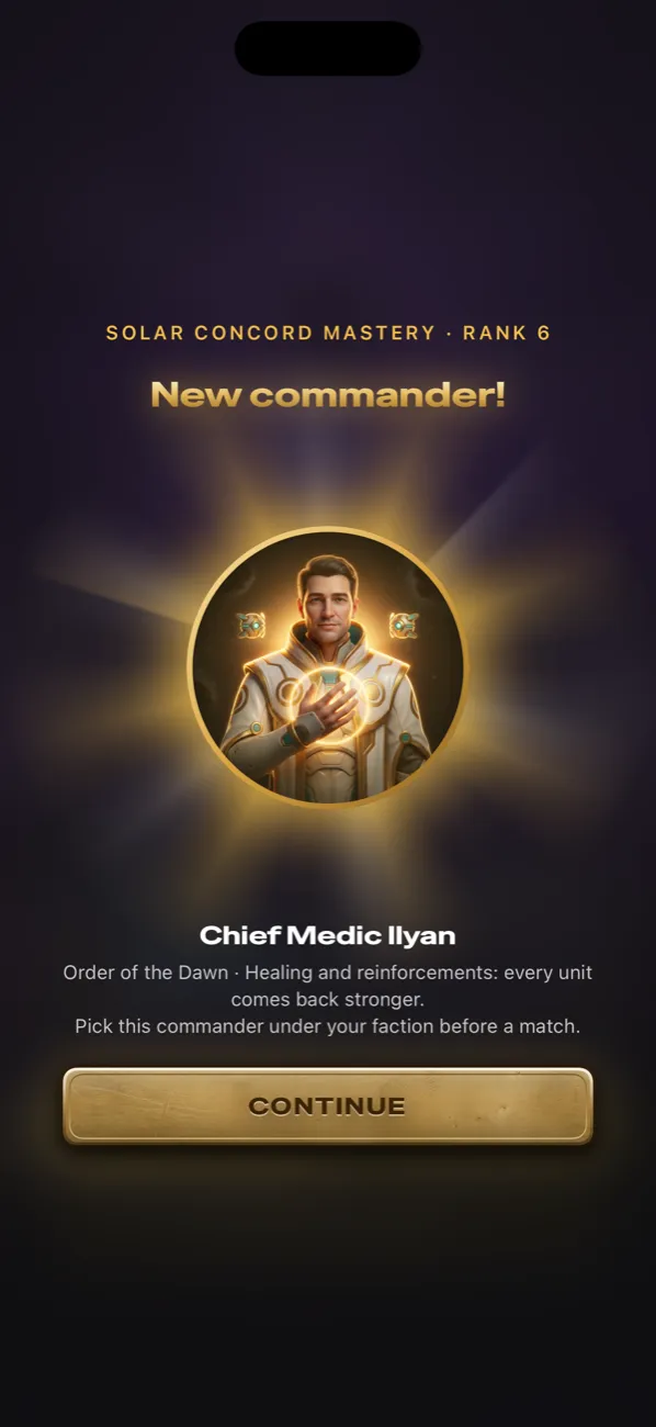Unlock new commanders
